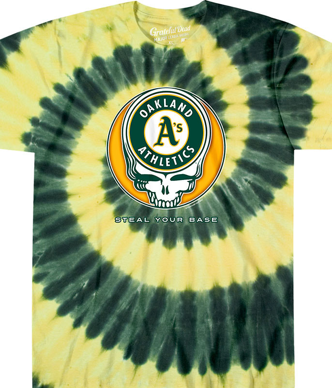 CustomCat Oakland Athletics Retro MLB Tie-Dye Shirt SpiderLime / M