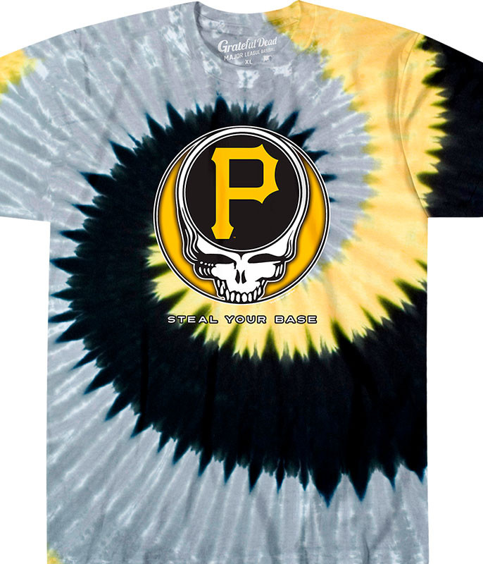 MLB Pittsburgh Pirates GD Steal Your Base Tie-Dye T-Shirt Tee Liquid Blue