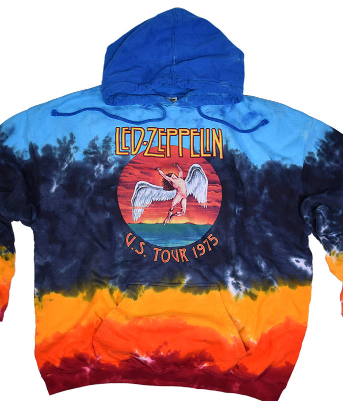 Led Zeppelin Icarus 1975 Tie-Dye Hoodie Liquid Blue