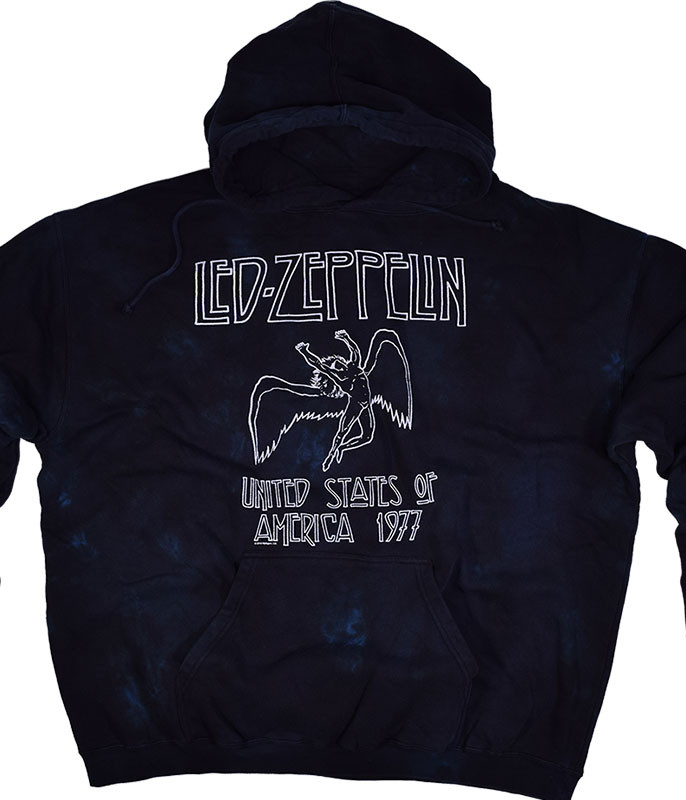 Led Zeppelin USA Tour 77 Tie-Dye Hoodie Liquid Blue