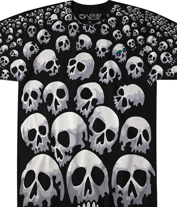 Son Of Skulls Black T-Shirt Tee Liquid Blue Travis Scott Highest