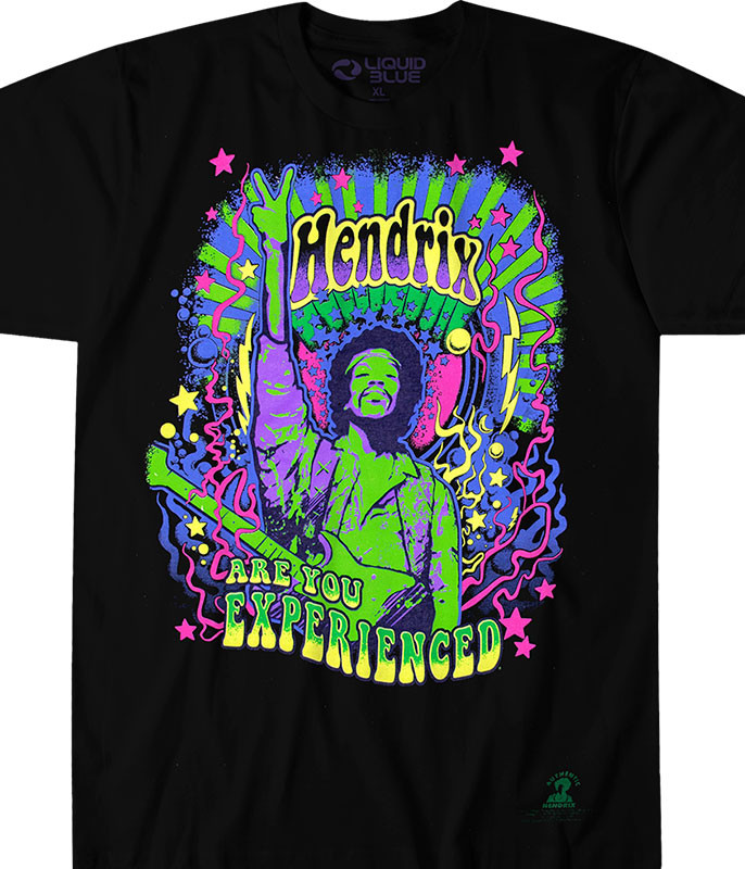 Jimi Hendrix Are You Experienced Black Athletic T-Shirt Tee Liquid
