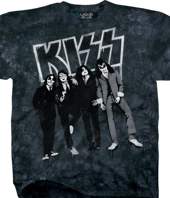 KISS キッス LIQUID BLUE バンドT Tシャツ KISS Dressed To Kill Havok Black T-Shirt Tee Liquid Blue
