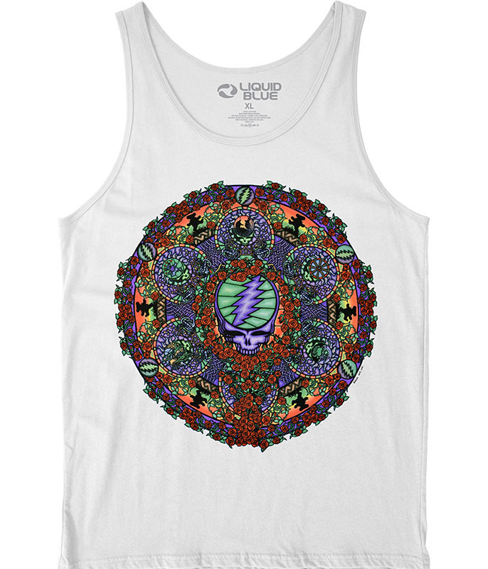 Grateful Dead Celtic Mandala White Tank Top T-Shirt Tee Liquid Blue