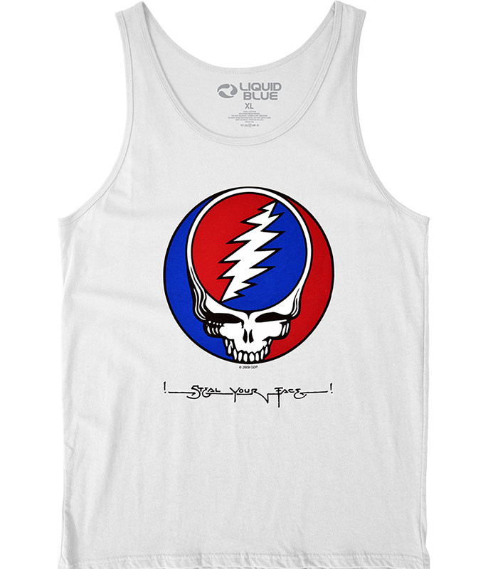 Grateful Dead SYF White Tank Top T-Shirt Tee Liquid Blue