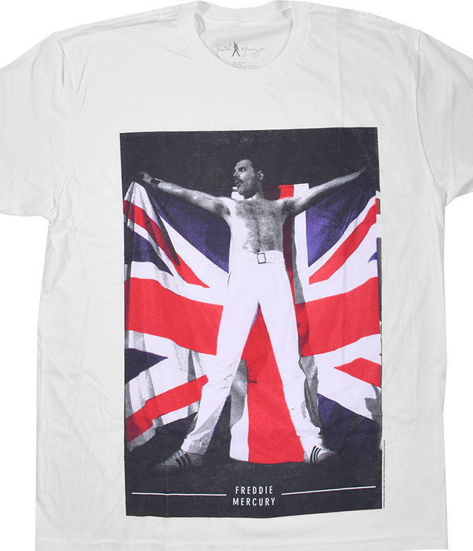 Queen Freddie Flag White T-Shirt Tee