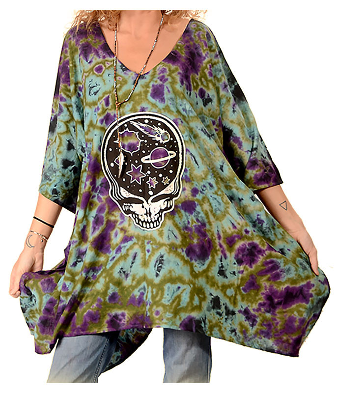 Grateful Dead Space Your Face Tie-Dye Poncho