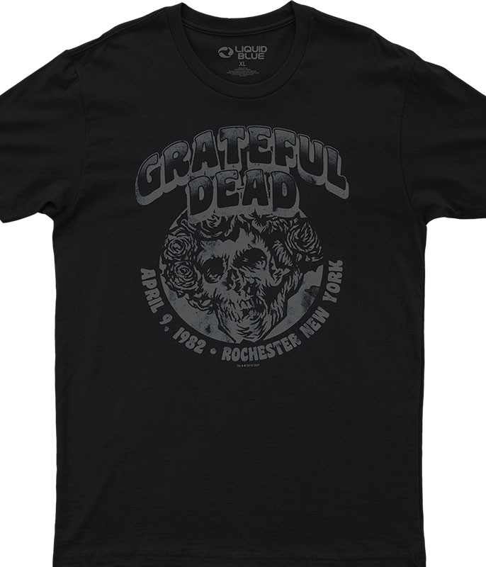 Grateful Dead Rochester 82 Grey Athletic T-Shirt Tee Liquid Blue