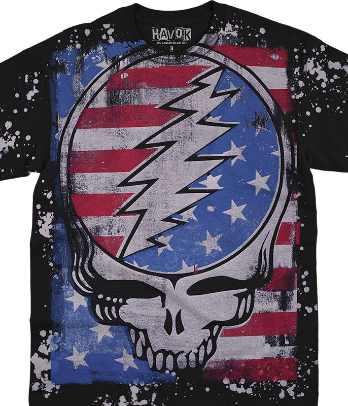 Grateful Dead True Blue SYF Havok Black T-Shirt Tee Liquid Blue