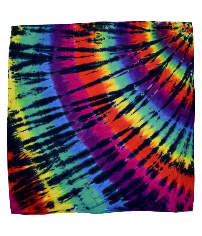 Rainbow Spiral Streak Tie-Dye Bandana