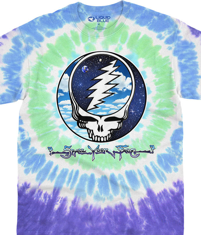 Vintage 90s Grateful Dead Band T-Shirt XL Tour Liquid Blue Dead Bears Tie  Dye