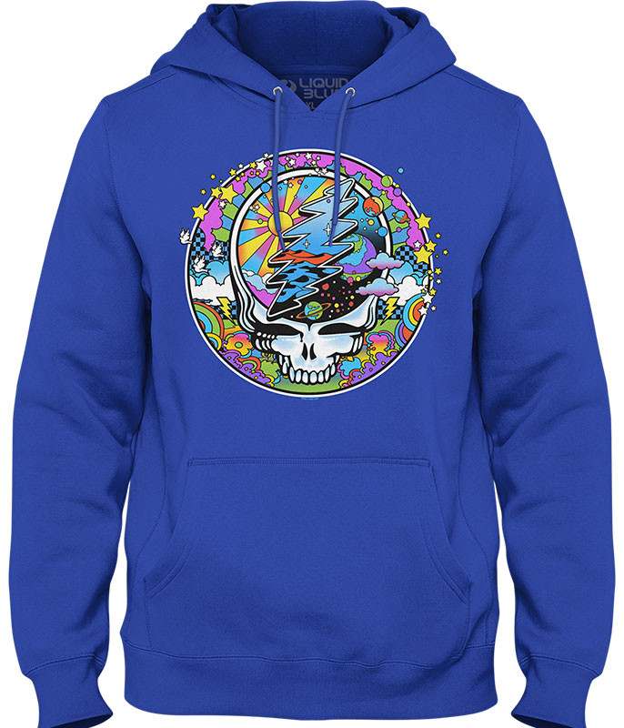 Grateful Dead Mod Max SYFace Blue Hoodie Liquid Blue