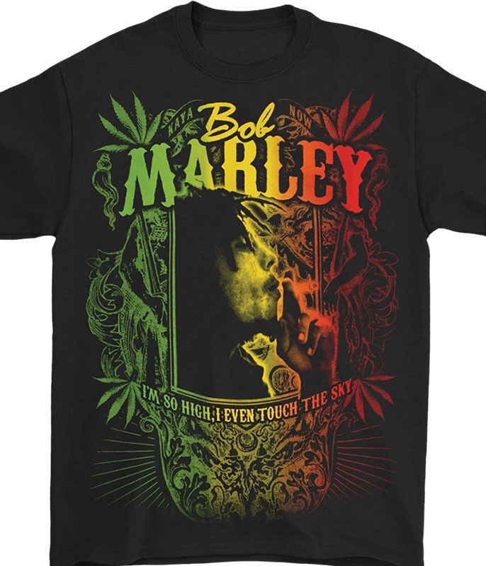 Bob Marley Kaya Now Black T-Shirt Tee