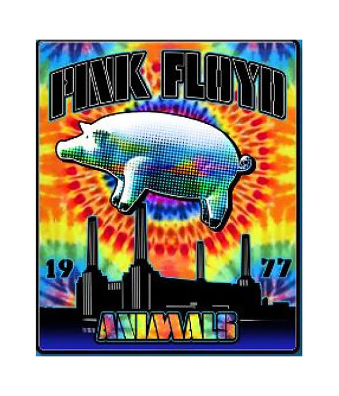 Pink Floyd Tie-Dye Animals Fleece Blanket