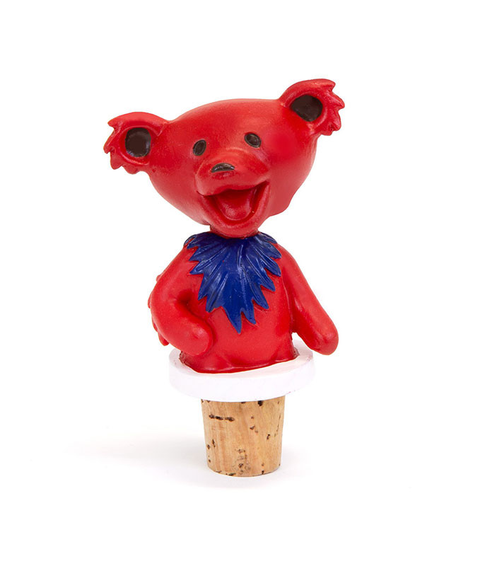 Grateful Dead Dancing Bear Red Bottle Stopper