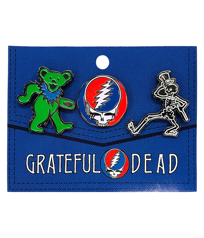 Grateful Dead 3 Pack Enamel Pin Set