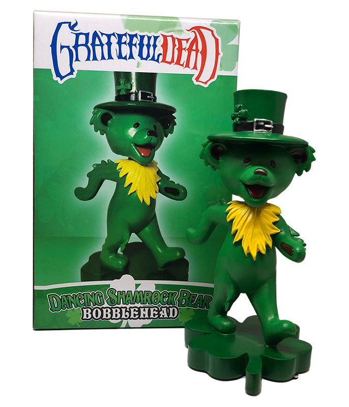 Grateful Dead Bobblehead Dancing Shamrock Bear Green