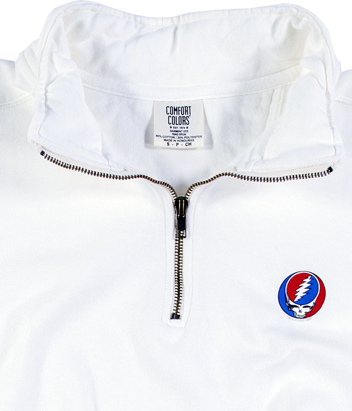 Grateful Dead SYF ¼ Zip Pullover Comfort Colors White Sweatshirt Tee