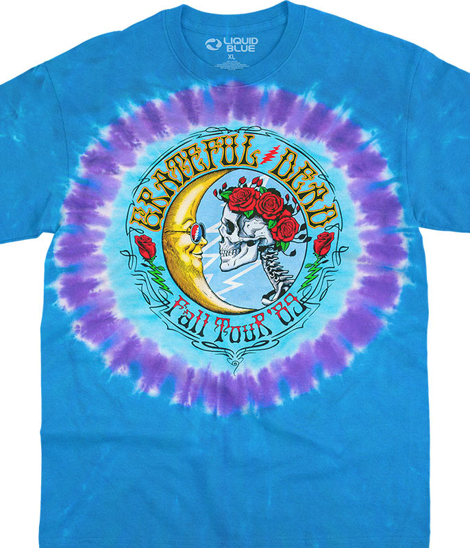 Grateful Dead Seasons Of The Dead Tie-Dye Long Sleeve T-Shirt Tee Liquid  Blue