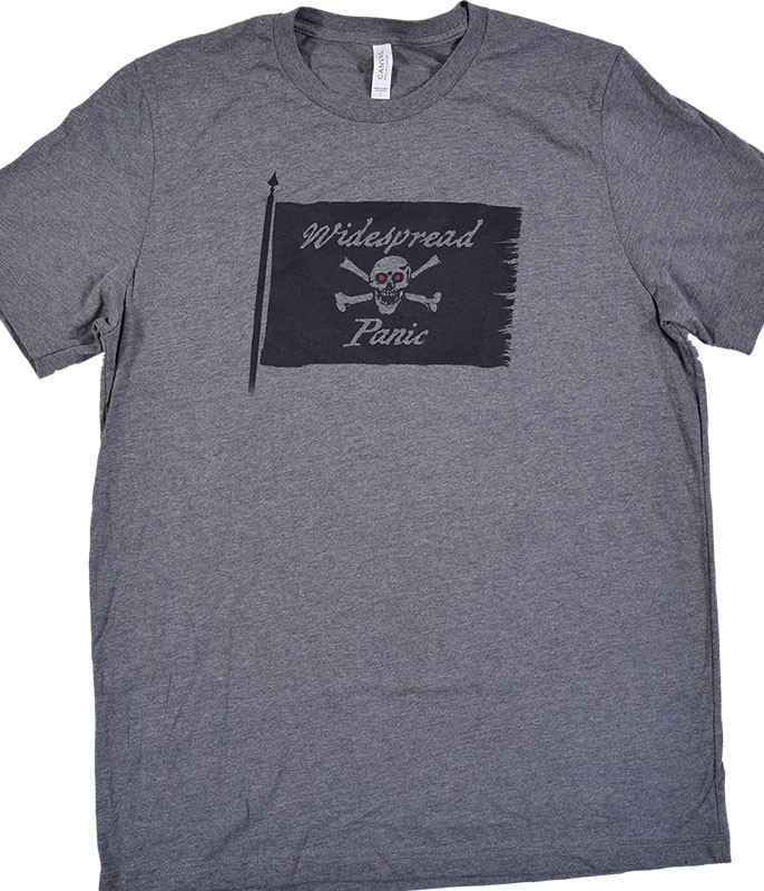 Widespread Panic Jolly Roger Dark Heather Grey TShirt Tee Liquid Blue