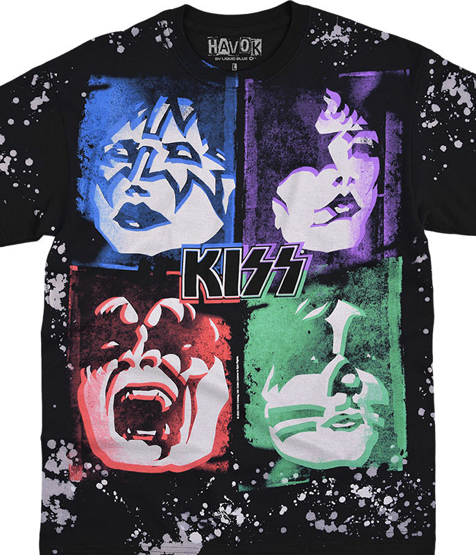 KISS Love Gun Havok Black T-Shirt Tee Liquid Blue