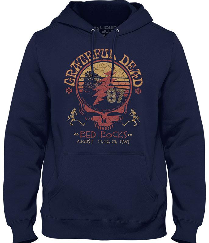 Grateful Dead Red Rocks 87 Navy Hoodie Liquid Blue