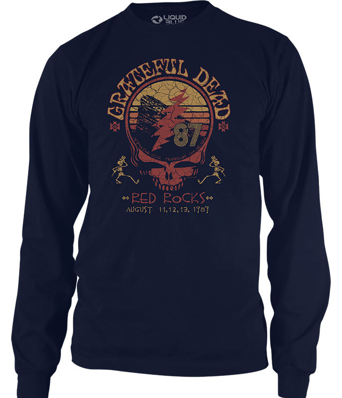 Grateful Dead Red Rocks 87 Navy Long Sleeve T-Shirt Tee