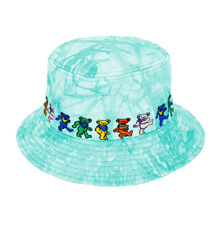 Dancin Bear Tie-Dye Green Bucket Hat