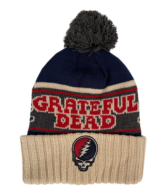 Grateful Dead Steal Your Face Bears Winter Knit Hat Liquid Blue display picture 1