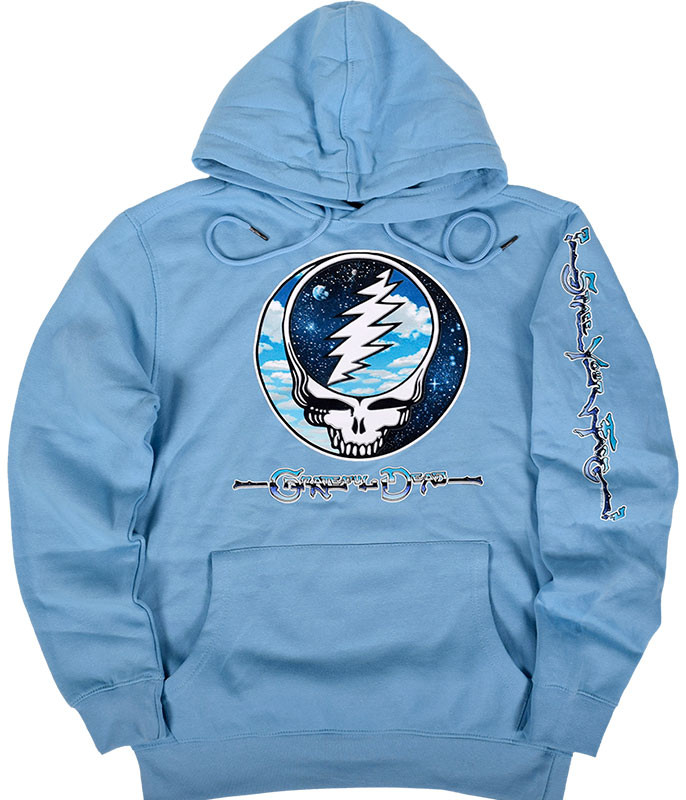 Grateful Dead Steal Your Sky Space Light Blue Sleeve Printed Hoodie Liquid Blue