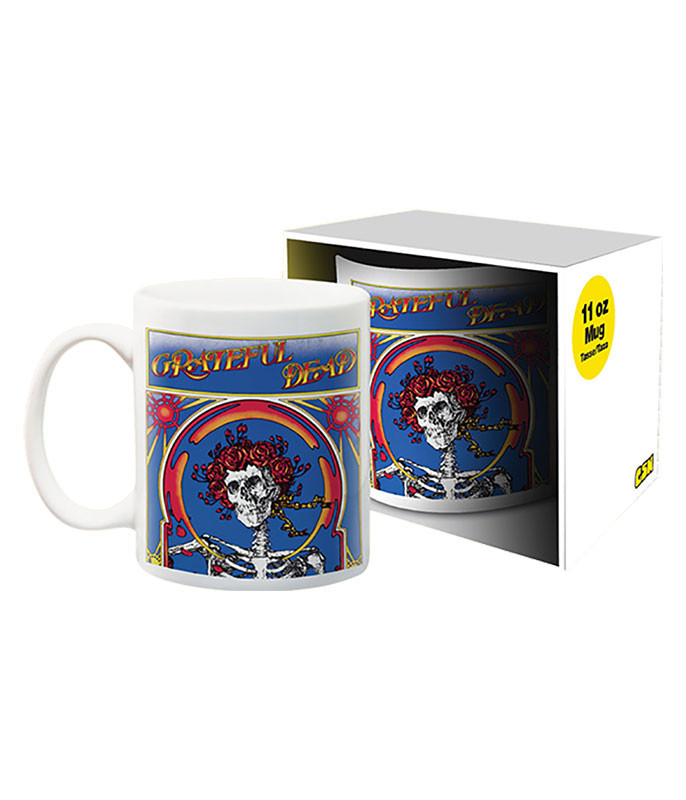 Grateful Dead Skull and Roses White Mug