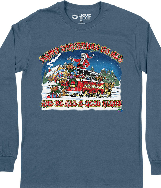 Liquid Blue Happy Christmas Long Sleeve T-Shirt Tee by Liquid Blue