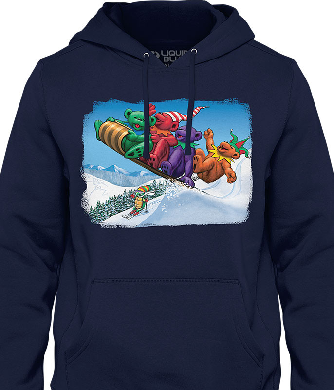 Grateful Dead Toboggan Bears Hoodie by Liquid Blue