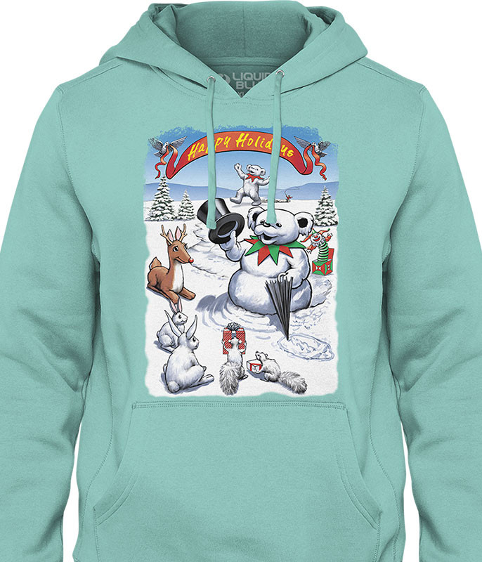 Grateful Dead Snowman Bear Hoodie by Liquid Blue