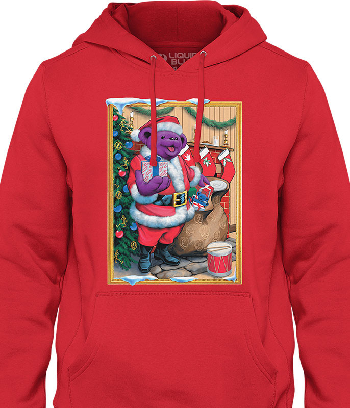 Grateful Dead Santa Bear Hoodie by Liquid Blue