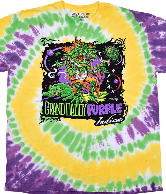 Grand Daddy Purple Tie-Dye T-Shirt Tee Liquid Blue