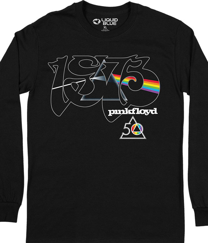 Pink Floyd Dark Side 50th Long Sleeve T-Shirt Tee by Liquid Blue