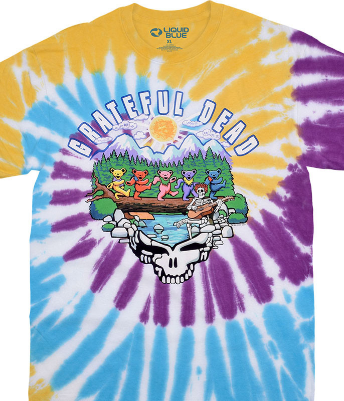Grateful Dead Trail Walk Tie-Dye T-Shirt Tee Liquid Blue