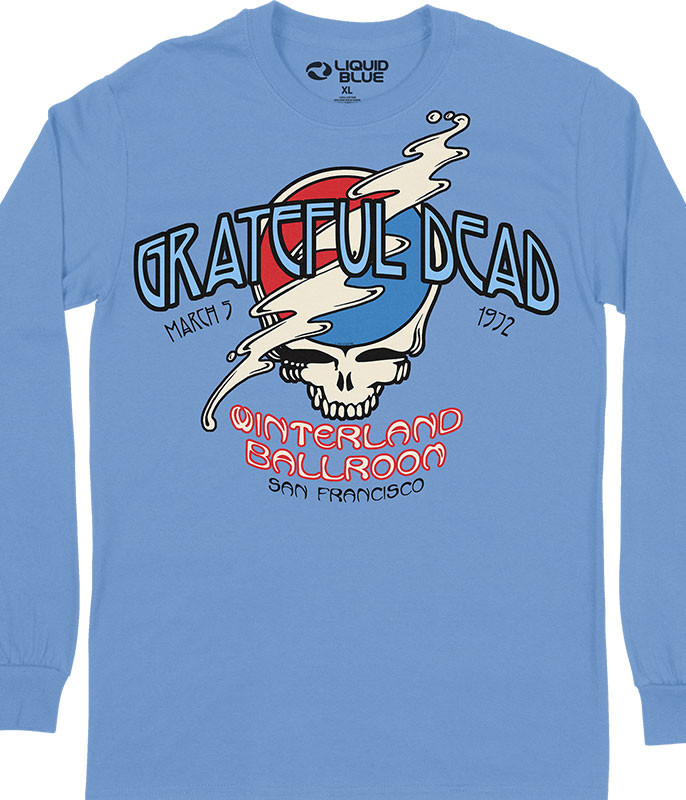 Grateful Dead Winterland 72 Long Sleeve T-Shirt Tee by Liquid Blue