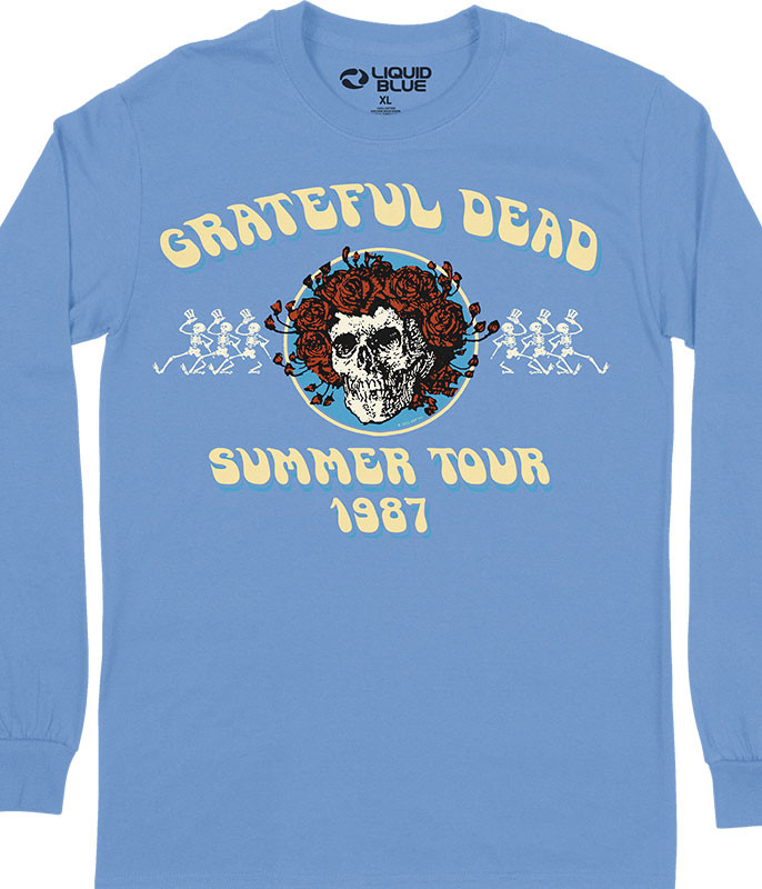 Grateful Dead Bertha Summer Tour 87 Long Sleeve T-Shirt Tee by Liquid Blue