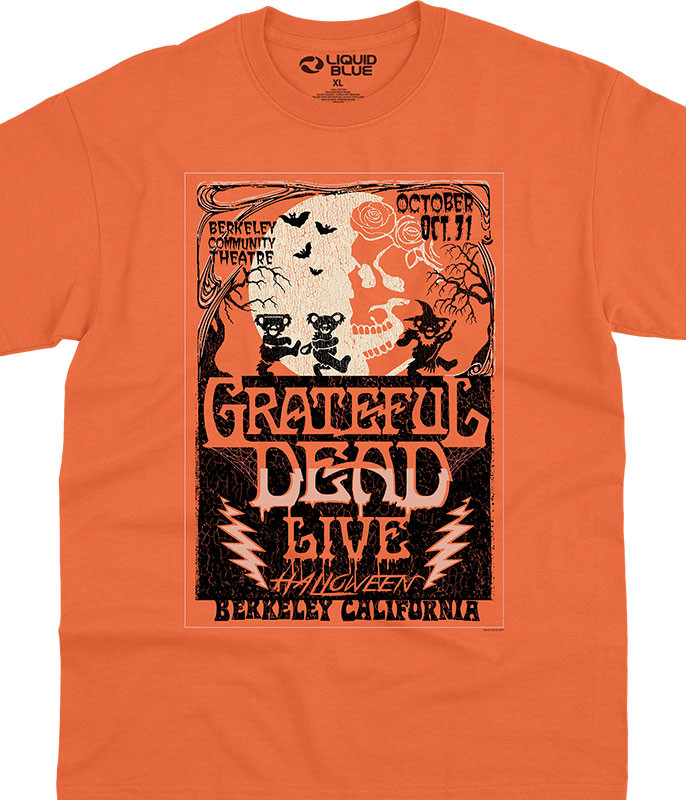 Grateful Dead Berkeley Moon Orange T-Shirt Tee Liquid Blue