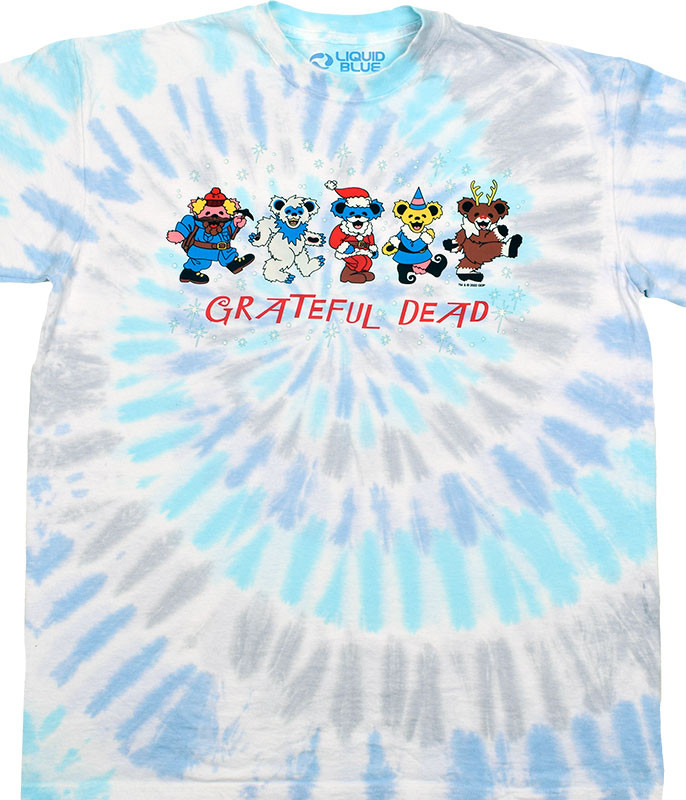 Grateful Dead Dead Nose Reinbears Tie-Dye T-Shirt Tee Liquid Blue