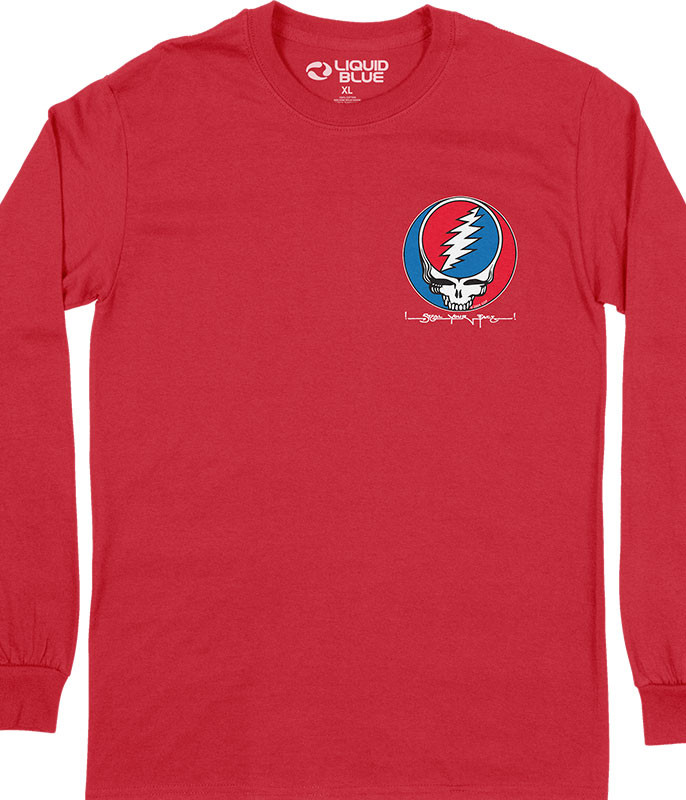 Grateful Dead Steal Your Face Chest Long Sleeve T-Shirt Tee by Liquid Blue