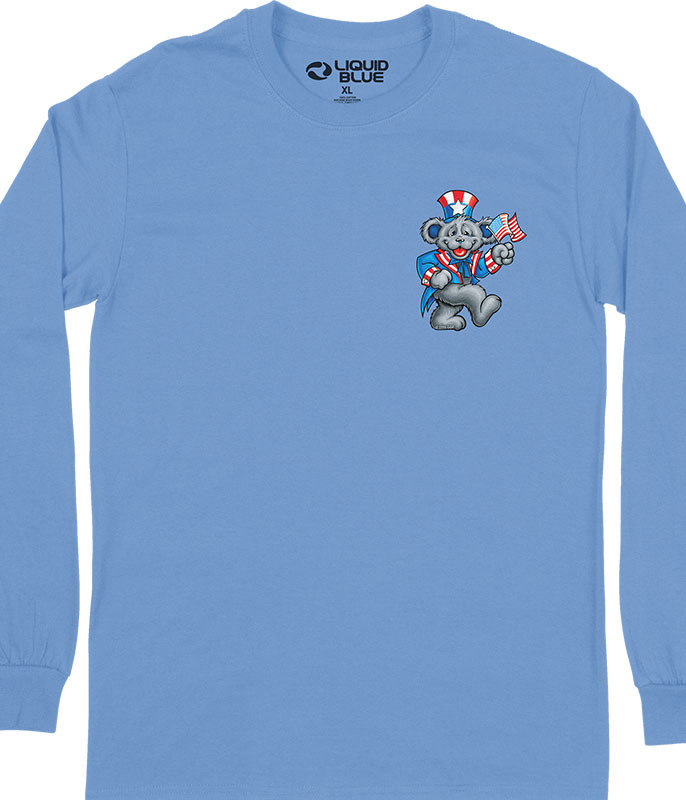 Grateful Dead Wave that Flag Chest Long Sleeve T-Shirt Tee by Liquid Blue