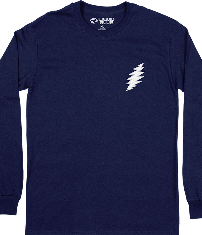 Grateful Dead Bolt Chest Long Sleeve T-Shirt Tee by Liquid Blue