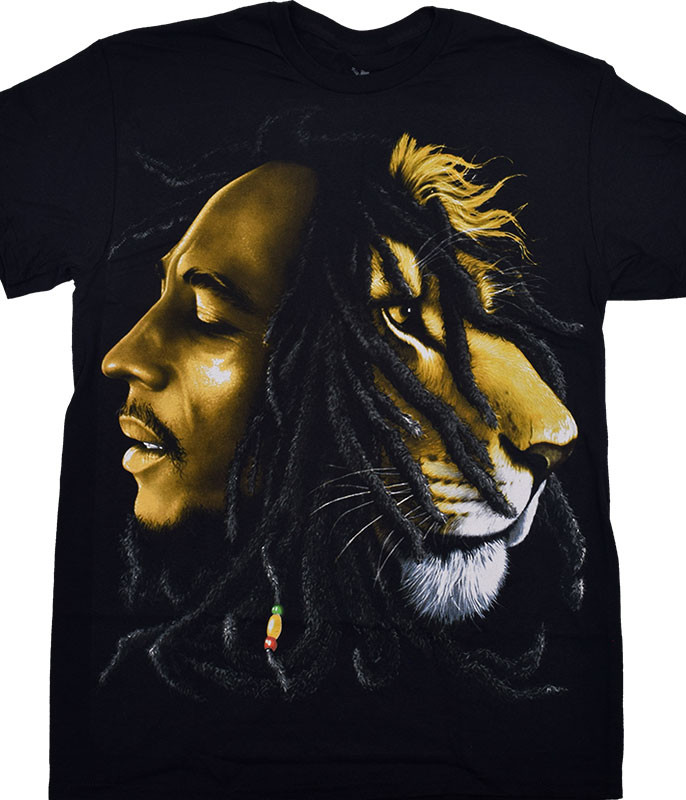 Bob Marley Profiles Black  T-Shirt Tee