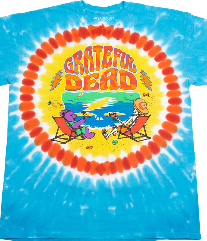 Grateful Dead Summertime Fun Time Tie-Dye T-Shirt Tee Liquid Blue