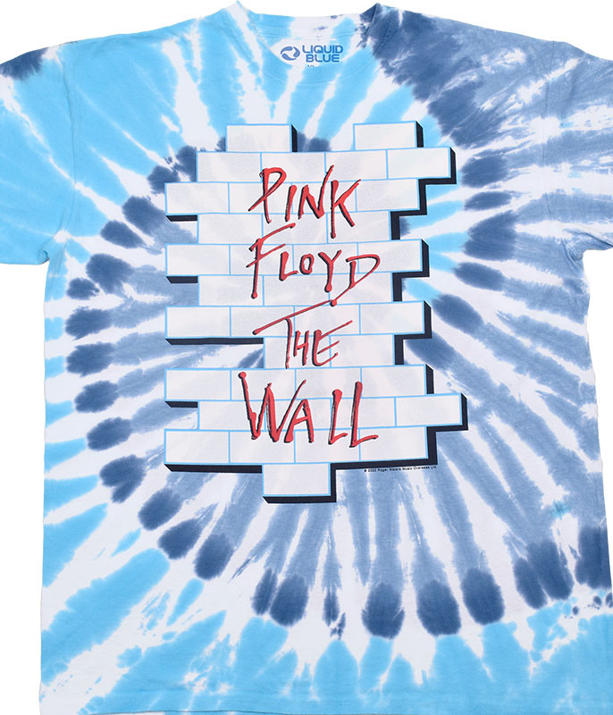 Pink Floyd The Wall Tie-Dye T-Shirt Tee Liquid Blue