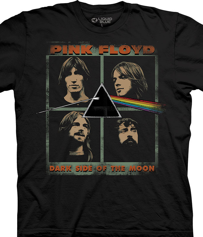 Pink Floyd Dark Side Faces Black T-Shirt Tee by Liquid Blue