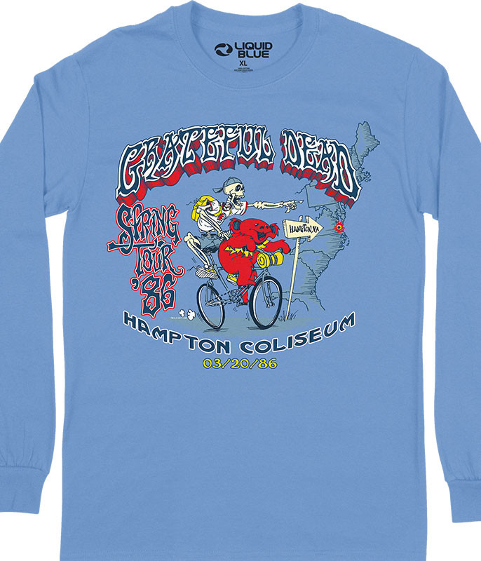 Grateful Dead Hampton 86 Long Sleeve T-Shirt Tee by Liquid Blue